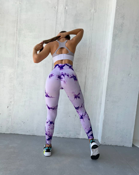 Спортивні жіночі лосини з ефектом Пуш-ап 4920 бузковий-фіолетовий_S 4920_Бузковий-фіолетовий фото